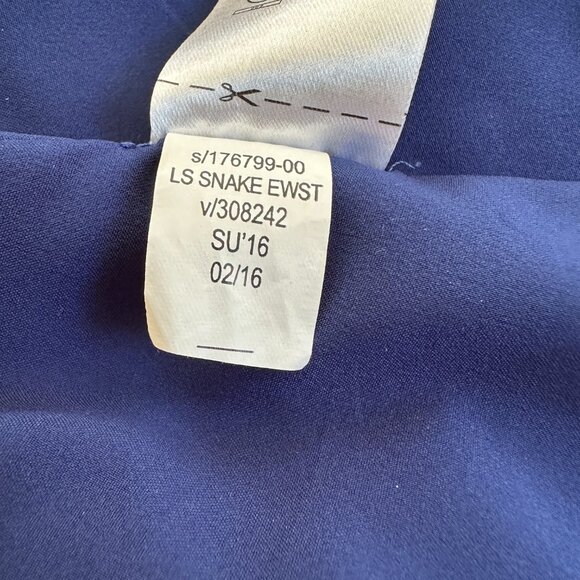 Banana Republic Blue Snakeskin Long Sleeve Dress Small - Picture 12 of 13